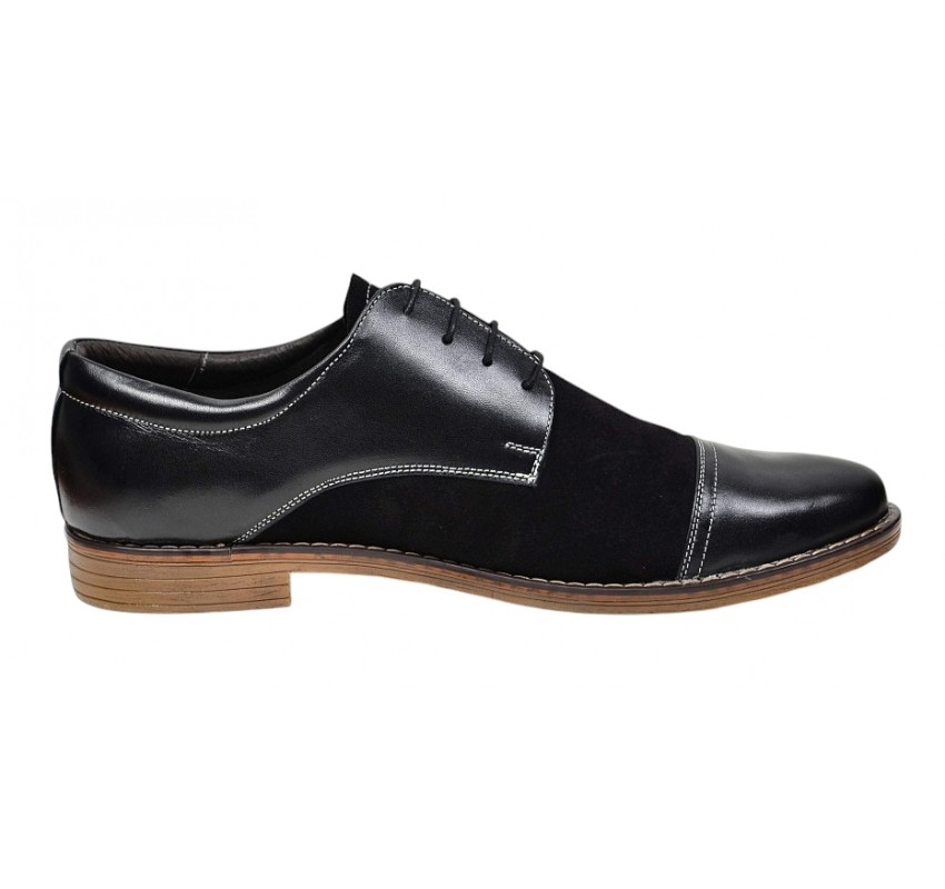 Pantofi barbati casual din piele naturala - Model Mario 1 Negru Pantofi barbati casual din piele naturala - Model Mario 1 Negru