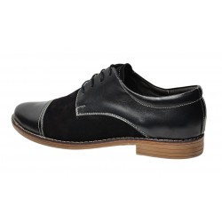 Pantofi barbati casual din piele naturala - Model Mario 1 Negru 