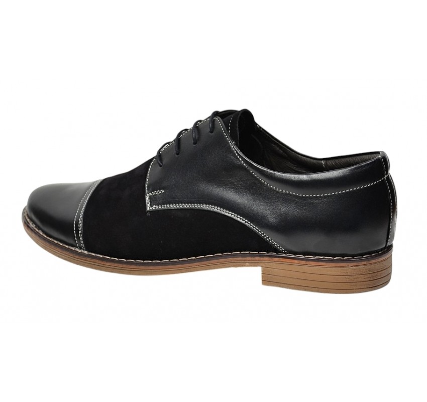 Pantofi barbati casual din piele naturala - Model Mario 1 Negru Pantofi barbati casual din piele naturala - Model Mario 1 Negru