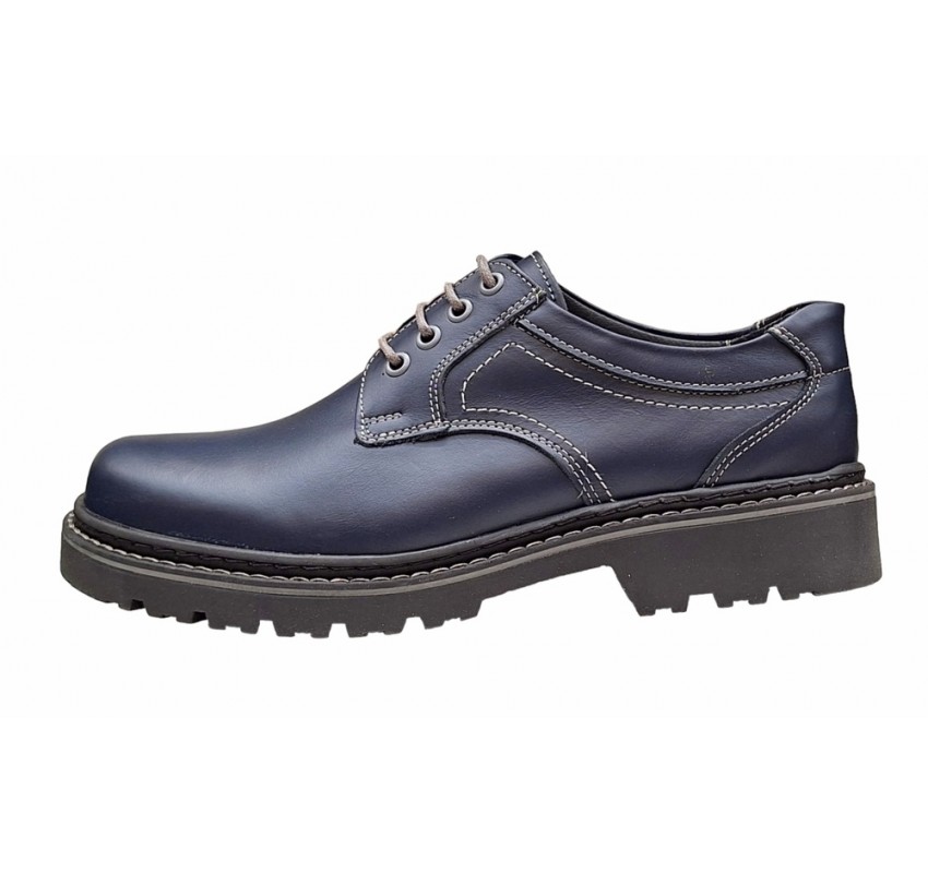 Pantofi barbati, casual, din piele naturala bleumarin, Mark - MARK3BLUE