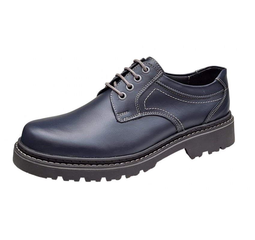 Pantofi barbati, casual, din piele naturala bleumarin, Mark - MARK3BLUE