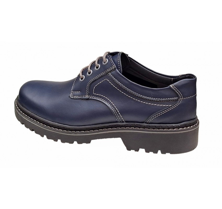 Pantofi barbati, casual, din piele naturala bleumarin, Mark - MARK3BLUE