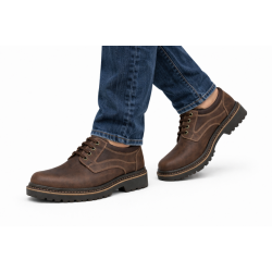 Pantofi barbati casual din piele naturala maro - Model Mark Bufo 3MBF