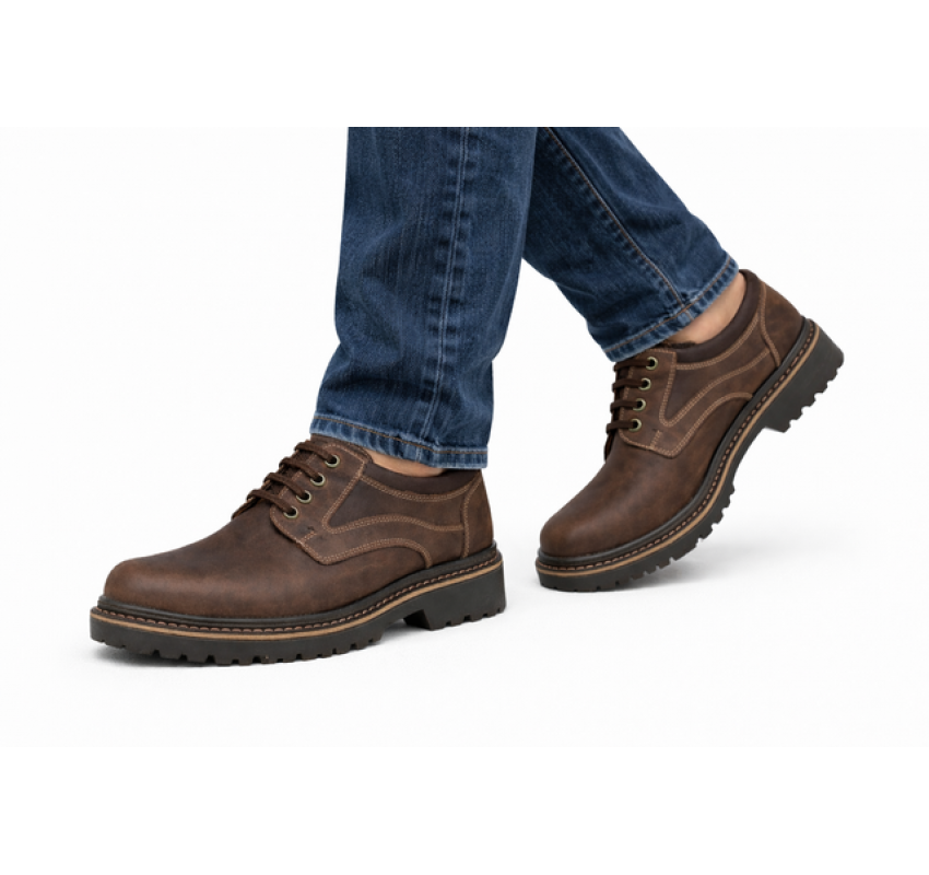 Pantofi barbati casual din piele naturala maro - Model Mark Bufo 3MBF