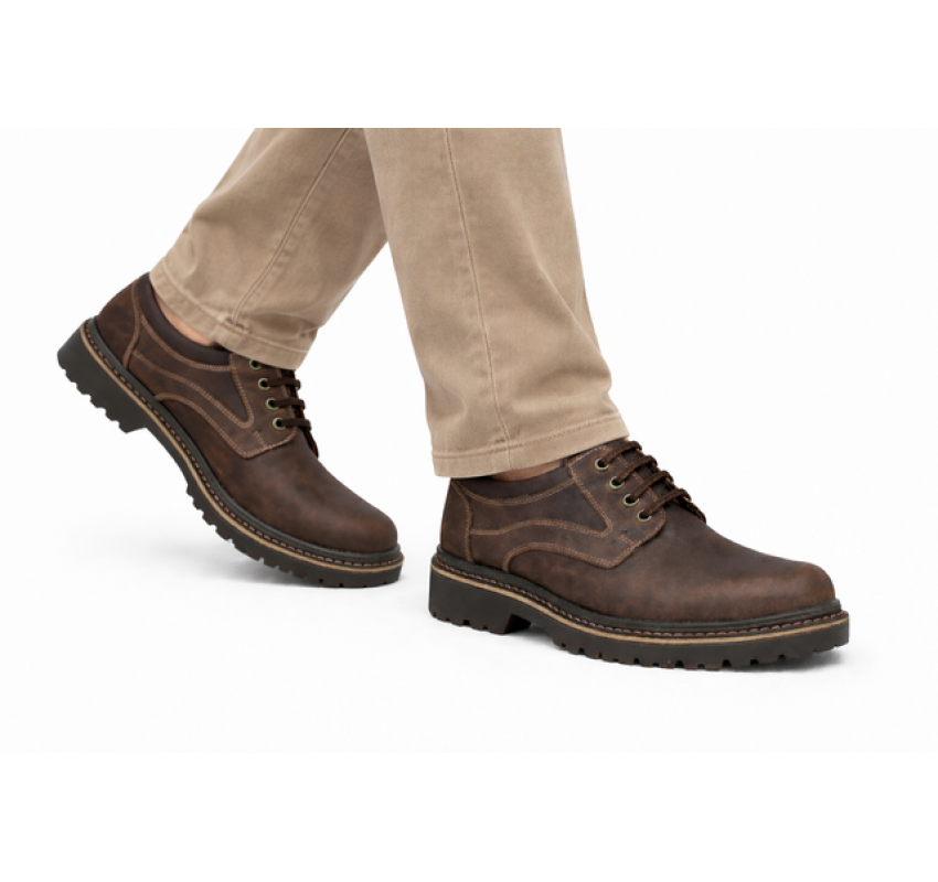 Pantofi barbati casual din piele naturala maro - Model Mark Bufo 3MBF