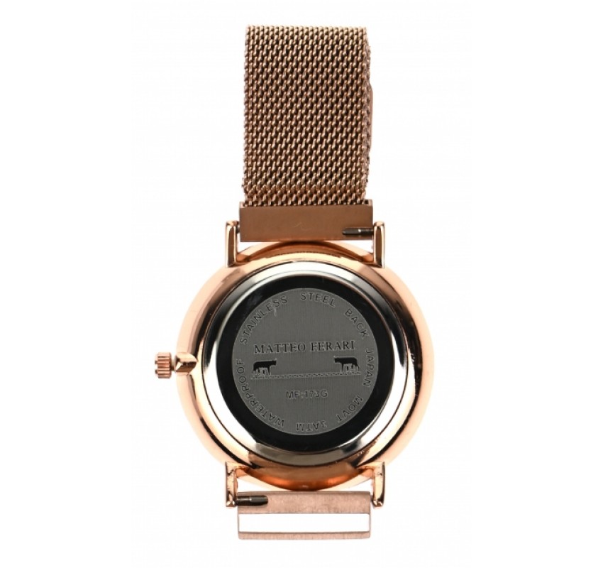 Ceas dama Matteo Ferari casual-elegant, PINK GOLD - MF173GBGOLD