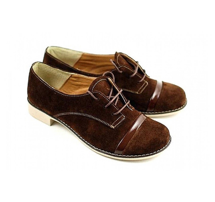Pantofi dama casual din piele naturala (Intoarsa) - MINAM