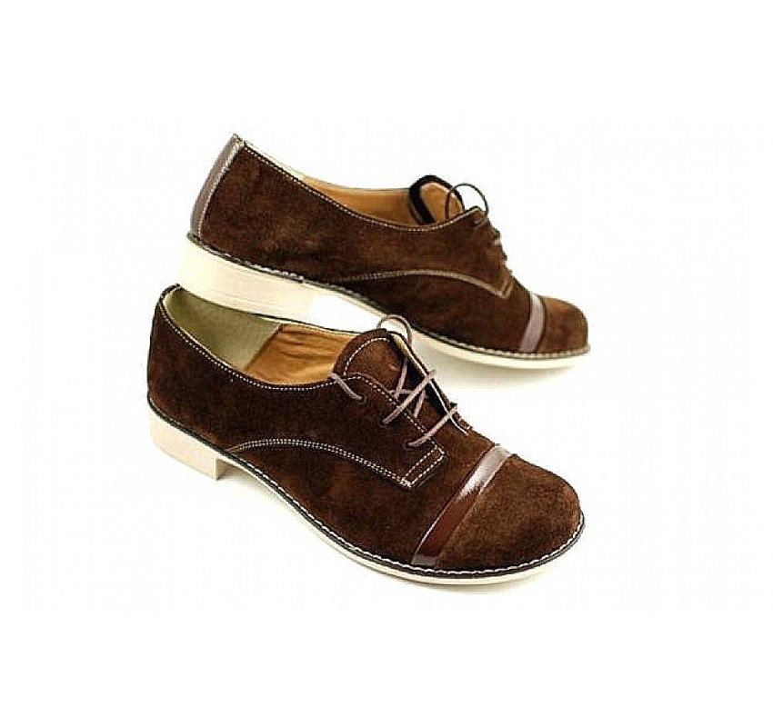 Pantofi dama casual din piele naturala (Intoarsa) - MINAM