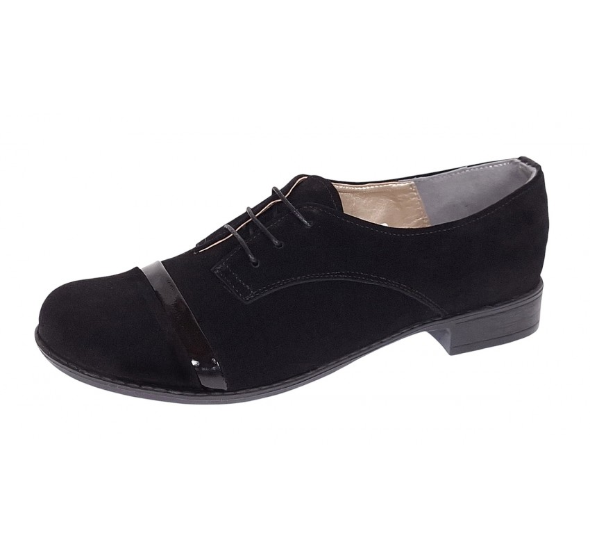 Pantofi dama casual din piele naturala intoarsa - Model Mina Negru Pantofi dama casual din piele naturala intoarsa - Model Mina Negru