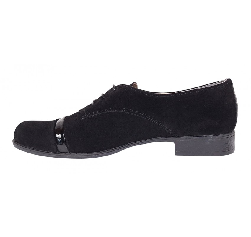 Pantofi dama casual din piele naturala intoarsa - Model Mina Negru Pantofi dama casual din piele naturala intoarsa - Model Mina Negru