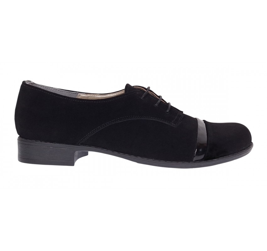 Pantofi dama casual din piele naturala intoarsa - Model Mina Negru Pantofi dama casual din piele naturala intoarsa - Model Mina Negru