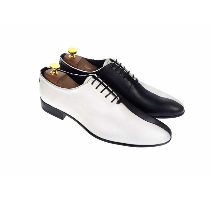 Pantofi de gala barbati, eleganti, doua culori, din piele naturala CIUCALETI, MOD1AN