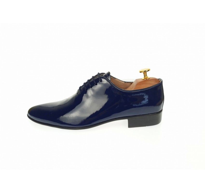 Pantofi barbati office, eleganti din piele naturala lac, bleumarin, ENZO - MOD1BLMLAC
