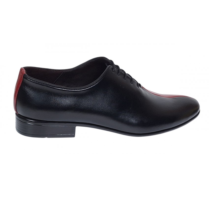 Pantofi barbati elleganti din piele naturala - Negru si Rosu MOD1NR