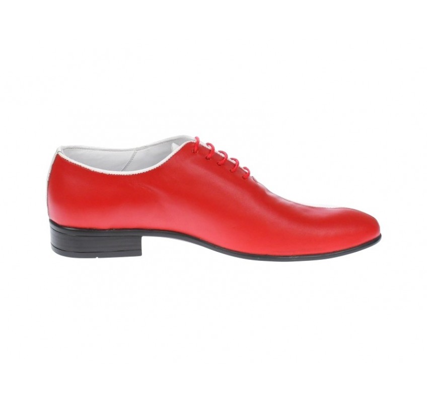 Pantofi de gala barbati, eleganti, doua culori, din piele naturala CIUCALETI - MOD1ROSUALB