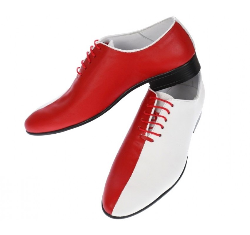 Pantofi de gala barbati, eleganti, doua culori, din piele naturala CIUCALETI - MOD1ROSUALB