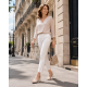 Sandale dama elegante bej din piele naturala cu toc de 6 cm MRSDACRM