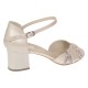 Sandale dama elegante bej din piele naturala cu toc de 6 cm MRSDACRM