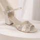Sandale dama elegante bej din piele naturala cu toc de 6 cm MRSDACRM