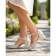 Sandale dama elegante bej din piele naturala cu toc de 6 cm MRSDACRM