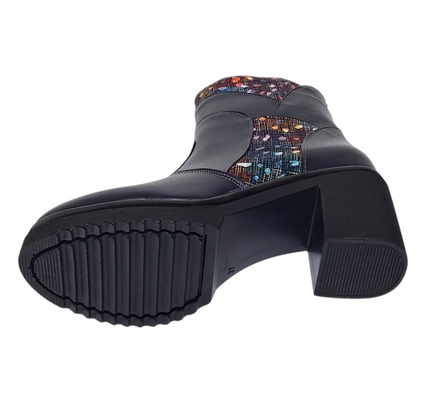 Ghete dama din piele naturala imblanite Bleumarin Amyra MV47BLCOL