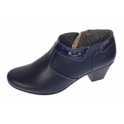 Botine dama din piele naturala cu fermoar MV4 Bleumarin BT