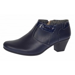 Botine dama din piele naturala cu fermoar MV4 Bleumarin BT