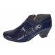 Botine dama din piele naturala cu fermoar MV4 Croco Bleumarin BT
