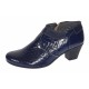Botine dama din piele naturala cu fermoar MV4 Croco Bleumarin BT