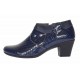 Botine dama din piele naturala cu fermoar MV4 Croco Bleumarin BT