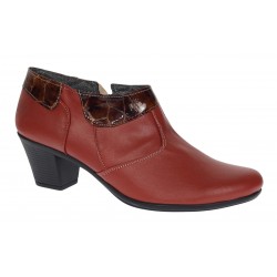 Botine dama din piele naturala portocaliu cu fermoar MV4PORT