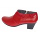Botine dama din piele naturala cu fermoar Rosu MV4R