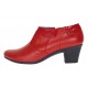 Botine dama din piele naturala cu fermoar Rosu MV4R