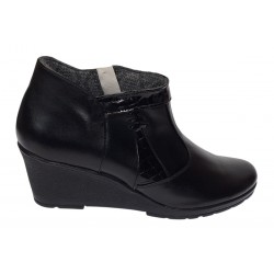 Botine dama din piele naturala cu fermoar culoare neagra Orto MV5NORT