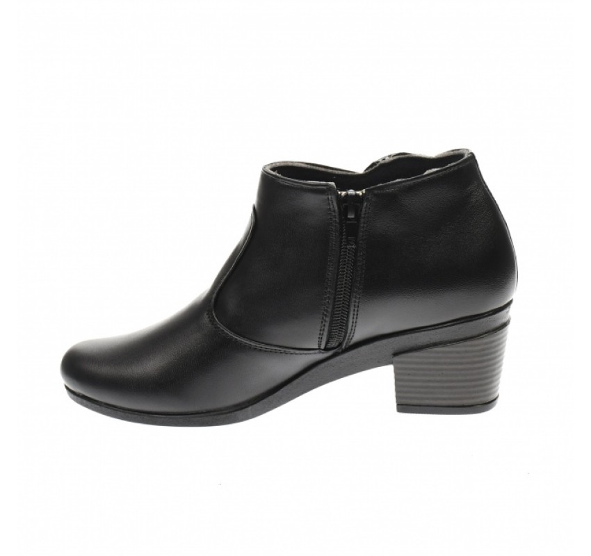 Botine dama negre din piele naturala, cu fermoar, MVS18BT