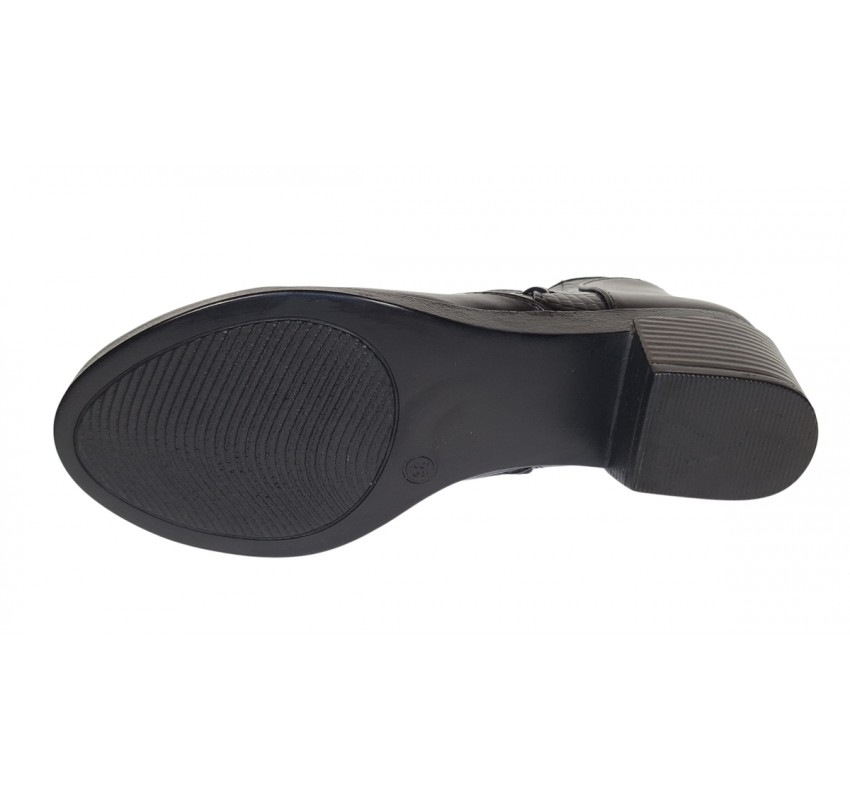 Botine dama negre din piele naturala cu fermoar MVS18BT