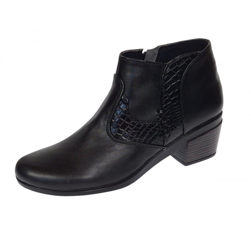 Botine dama negre din piele naturala cu fermoar MVS18BT