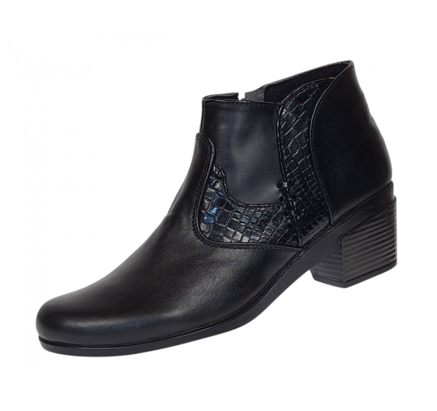Botine dama negre din piele naturala cu fermoar MVS18BT