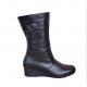 Cizme dama din piele naturala, cu fermoar, negru, Imblanite, Marimi 36 la 41 MVS30CZM