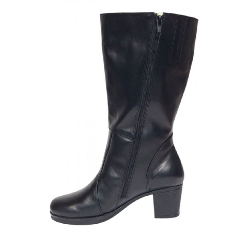 Cizme dama din piele naturala de culoare neagra Imblanite MVS31CZM