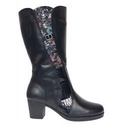 Cizme dama din piele naturala de culoare neagra Imblanite MVS31CZM