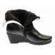 Ghete dama din piele naturala cu fermoar imblanite Negre MVS31N
