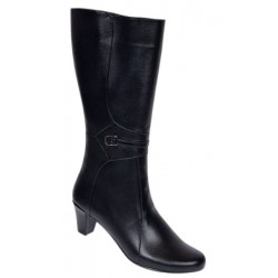 Cizme lungi dama din piele naturala, cu fermoar, negre, IMBLANITE - MVS33