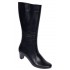 Cizme lungi dama din piele naturala, cu fermoar, negre, IMBLANITE - MVS33