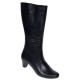 Cizme lungi dama din piele naturala, cu fermoar, negre, IMBLANITE - MVS33