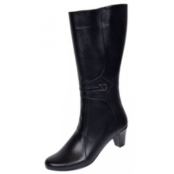 Cizme lungi dama din piele naturala, cu fermoar, negre, IMBLANITE - MVS33