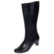 Cizme lungi dama din piele naturala, cu fermoar, negre, IMBLANITE - MVS33