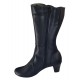 Cizme dama din piele naturala, cu fermoar, negre, IMBLANITE - 34CZM