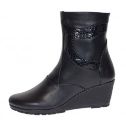 Ghete dama din piele naturala imblanite Orto Negre MVS34ORT