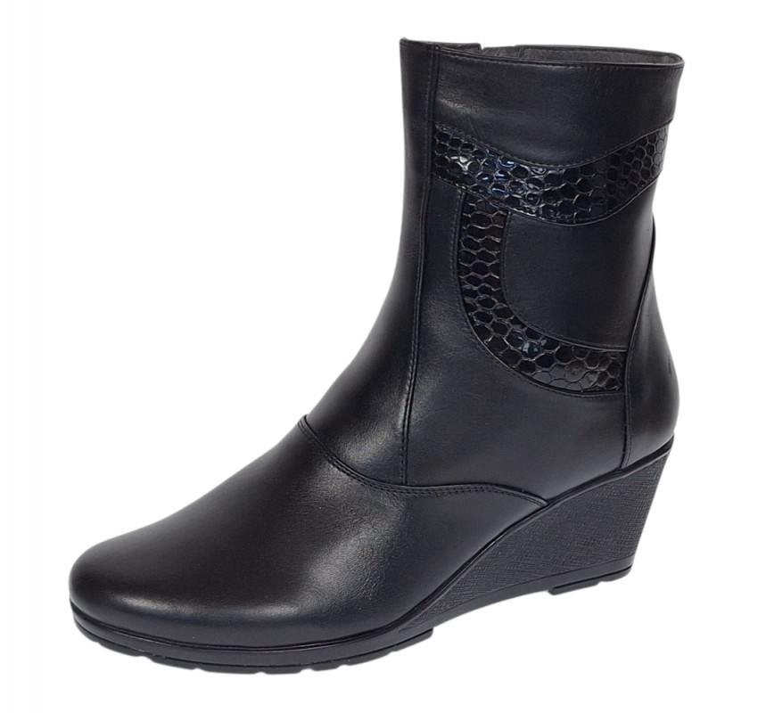 Ghete dama din piele naturala imblanite Orto Negre MVS34ORT